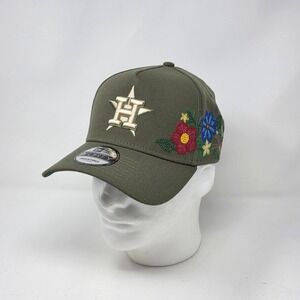 New Era 9Forty A-Frame Houston Astros Floral Adjustable Snapback Olive Hat Cap